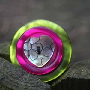 Fuchsia Hearts Brooch