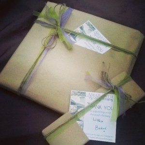 Amaranth Alchemy's first packages all packed up pretty before posting...