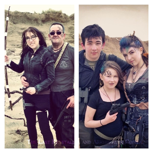dystopian, post apocalyptic, photoshoot, family photo, family portrait, the last krystallos, arkhdrauth cosplay,