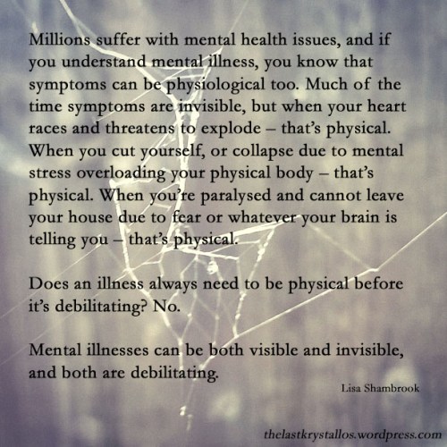 mental illness visibility quote, lisa shambrook, 
