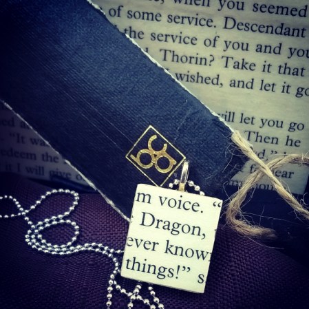 the hobbit jewellery, dragon jewellery, scrabble style necklace, 