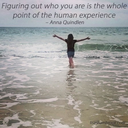 Figuring out who you are is the whole point of the human experience-Anna Quindlen-Lisa Shambrook