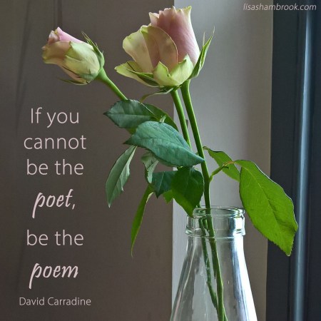 If you cannot be the poet, be the poem-David Carradine-Lisa Shambrook