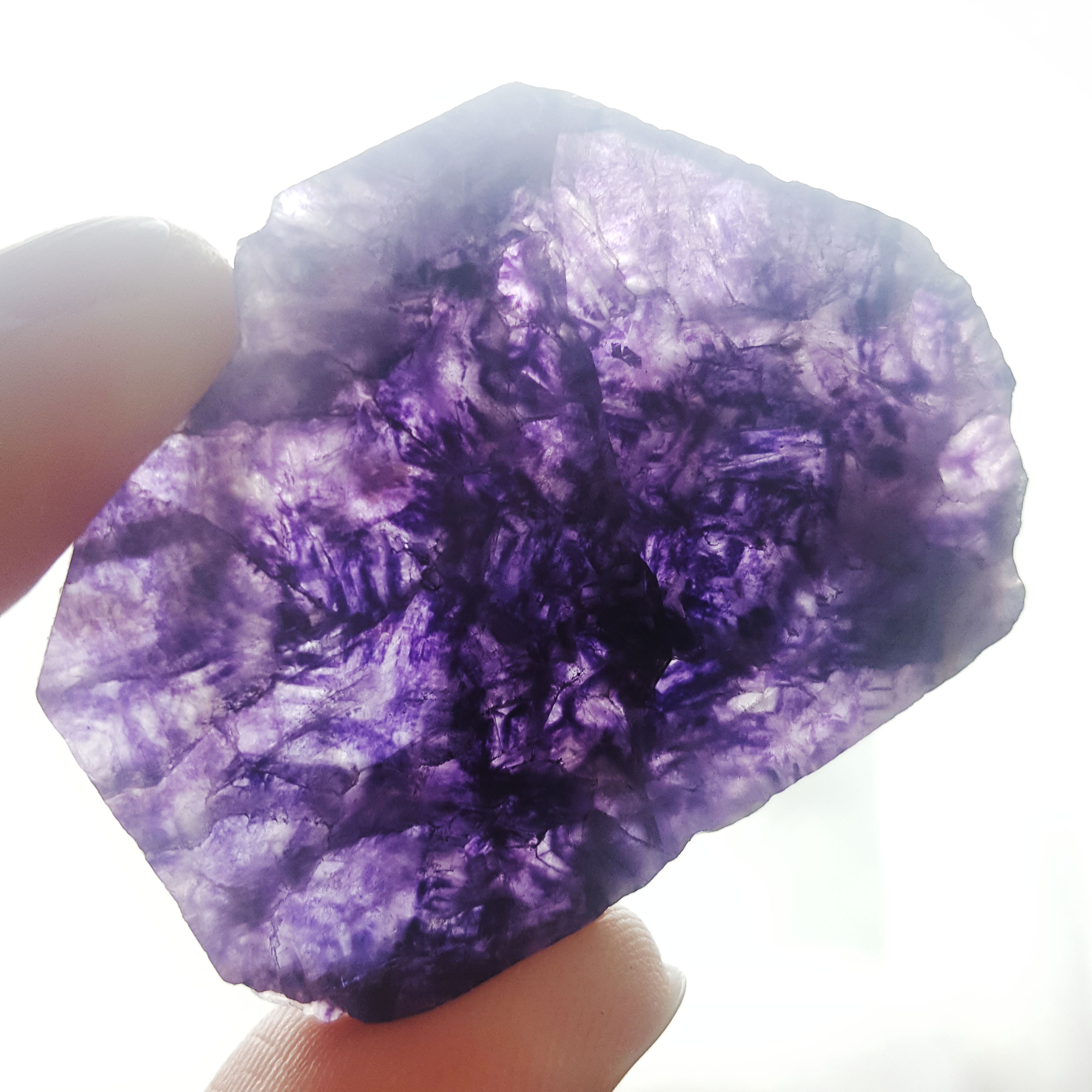 Blue John - polished slice - Treak Cliff