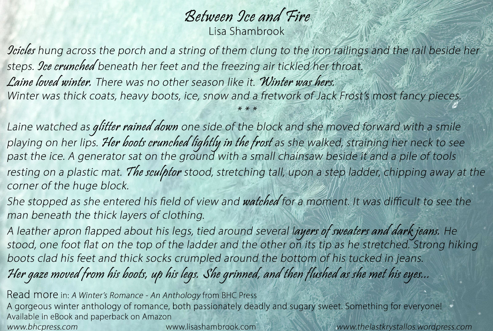 AD Between Ice and Fire -Lisa Shambrook - A Winter's Romance AD