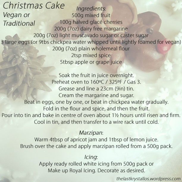 Vegan Christmas Cake Recipe - The Last Krystallos