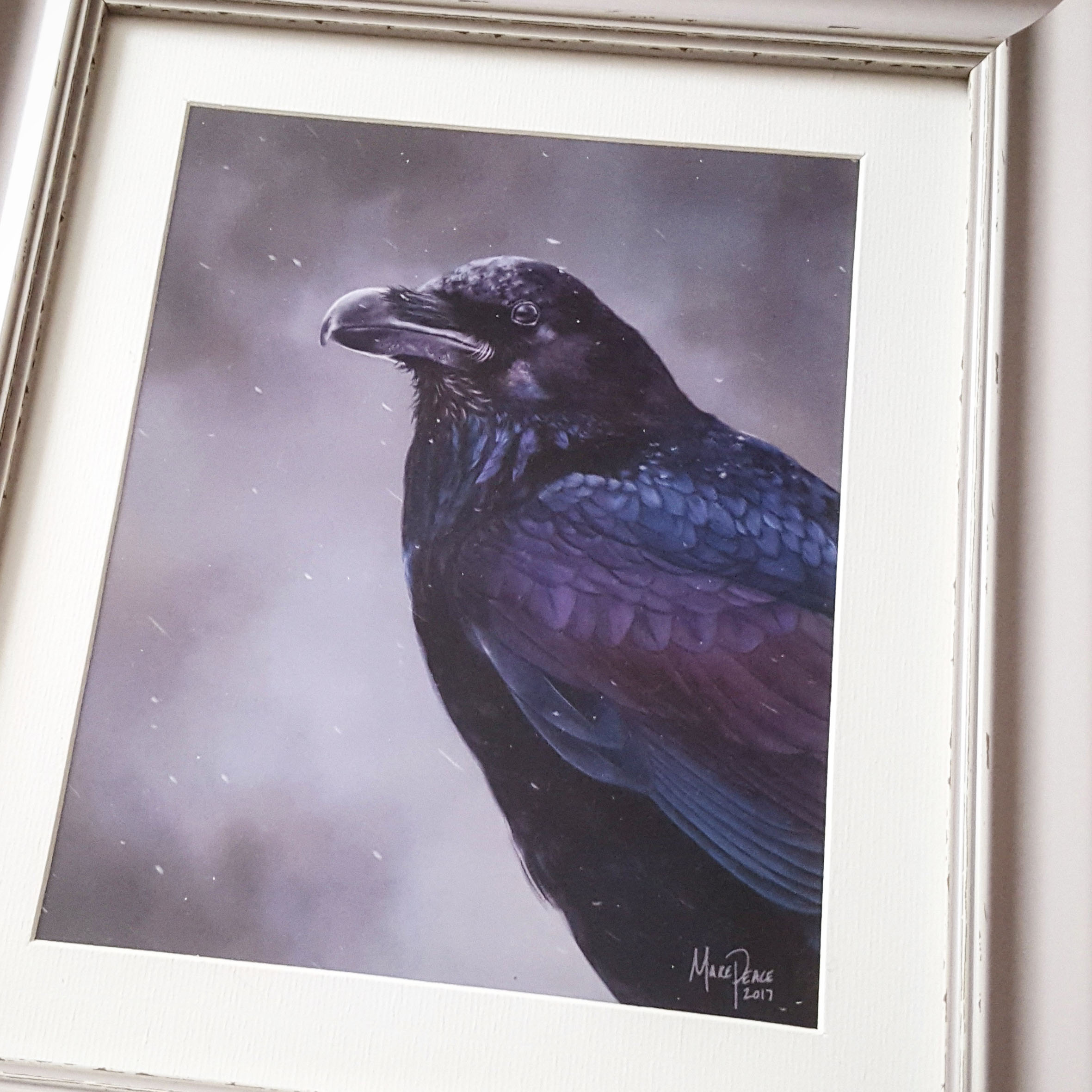 Print of Winter's Raven painting by Amanda Makepeace
